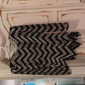 Sequin Beaded Black and Silver light shoulder pads.